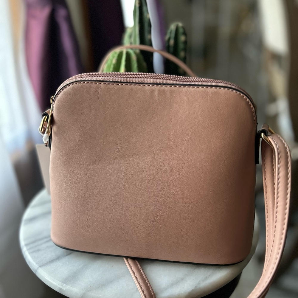 Blush Crossbody Bag with Tassels - Picture 5 of 7